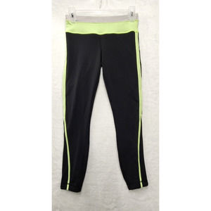 Lululemon Leggings Women's Size 4 Black/Bright Green Zipper Pocket